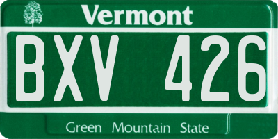 VT license plate BXV426