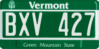 VT license plate BXV427