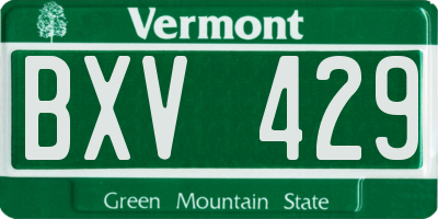 VT license plate BXV429