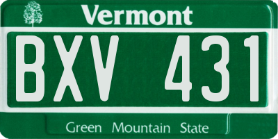 VT license plate BXV431