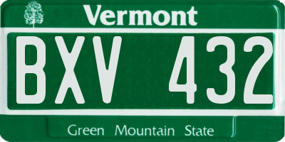 VT license plate BXV432
