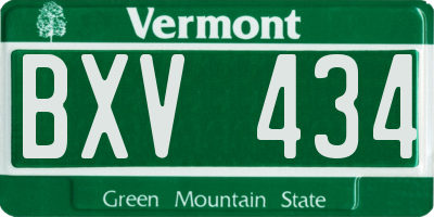 VT license plate BXV434