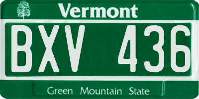 VT license plate BXV436
