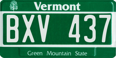 VT license plate BXV437
