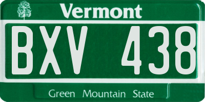 VT license plate BXV438