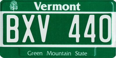 VT license plate BXV440