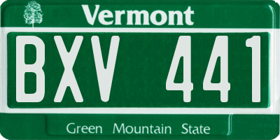 VT license plate BXV441