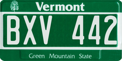 VT license plate BXV442