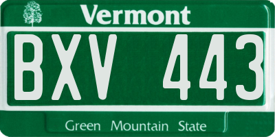 VT license plate BXV443