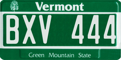 VT license plate BXV444