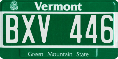 VT license plate BXV446