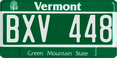 VT license plate BXV448