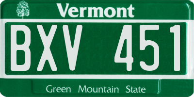VT license plate BXV451
