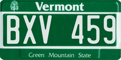 VT license plate BXV459