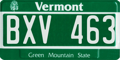 VT license plate BXV463
