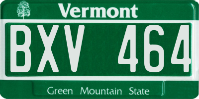 VT license plate BXV464