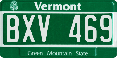 VT license plate BXV469