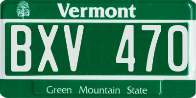 VT license plate BXV470