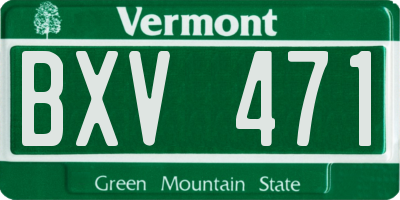 VT license plate BXV471