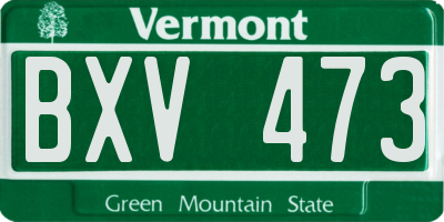 VT license plate BXV473