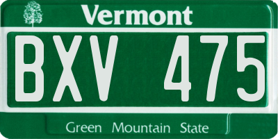 VT license plate BXV475