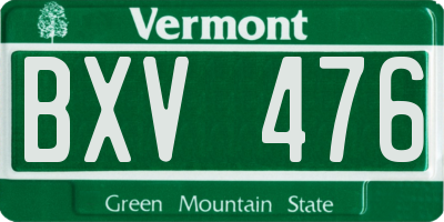 VT license plate BXV476