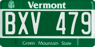 VT license plate BXV479
