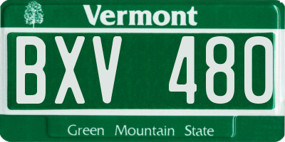 VT license plate BXV480