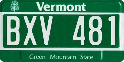 VT license plate BXV481