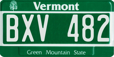 VT license plate BXV482