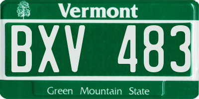 VT license plate BXV483