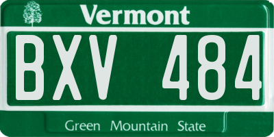 VT license plate BXV484