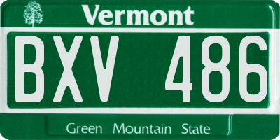 VT license plate BXV486