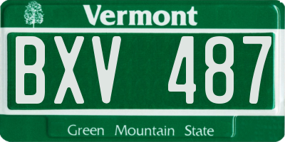 VT license plate BXV487
