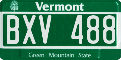 VT license plate BXV488