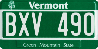 VT license plate BXV490