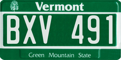VT license plate BXV491