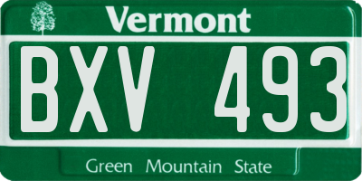 VT license plate BXV493