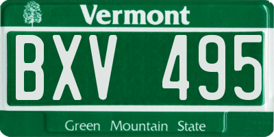 VT license plate BXV495