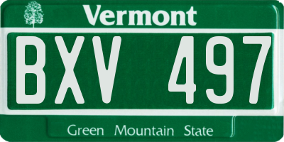 VT license plate BXV497