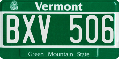 VT license plate BXV506