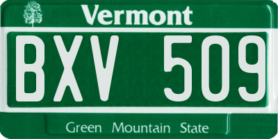 VT license plate BXV509
