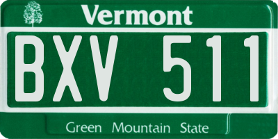 VT license plate BXV511
