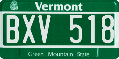 VT license plate BXV518