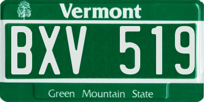 VT license plate BXV519
