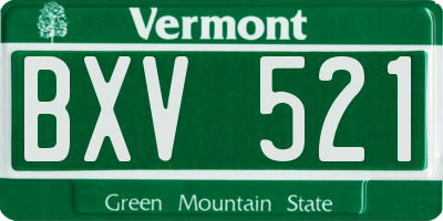 VT license plate BXV521