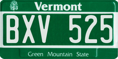 VT license plate BXV525