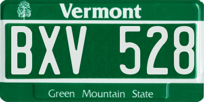 VT license plate BXV528