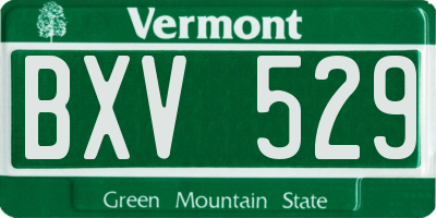 VT license plate BXV529