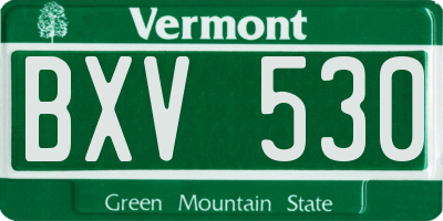 VT license plate BXV530